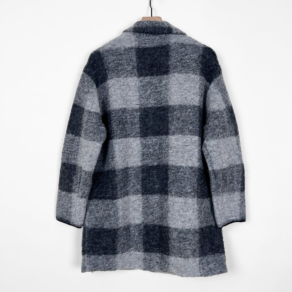 Aritzia Wilfred Free Wool Plaid Jacket Pea Coat Oversized Trench Shacket Classic - Picture 7 of 8